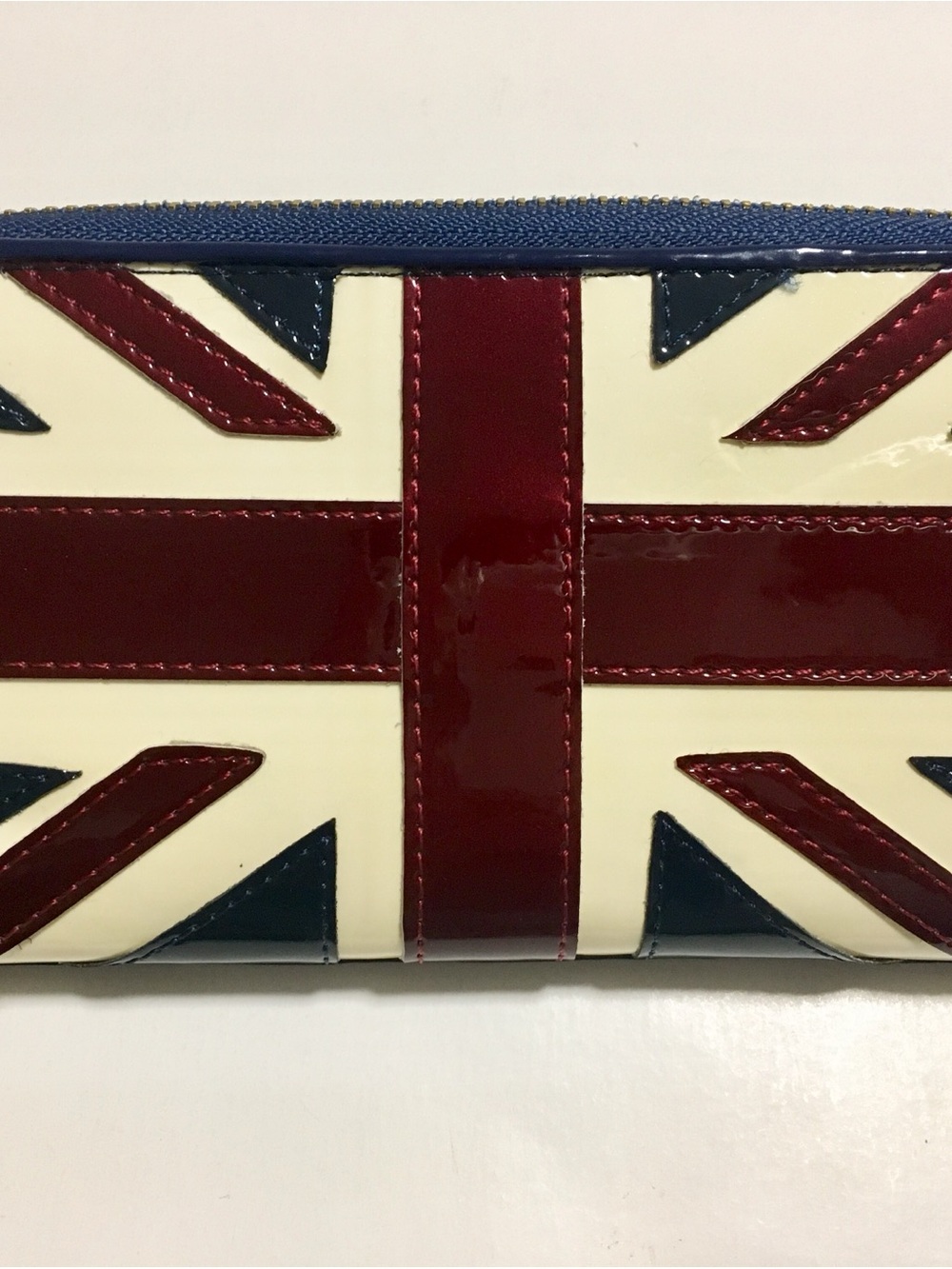 Preowned Design Of England Flag Zipper Wallet Elegant Women's Great Condition